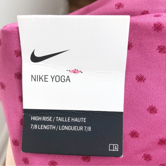 Nike Yoga Pink Dots 7/8 Leggings High Rise New Size S - Picture 9 of 14